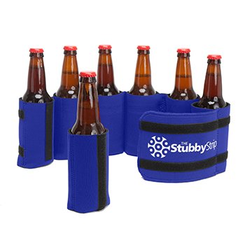 Stubby Strip Original Neoprene Bottle or Can Holder (Blue)
