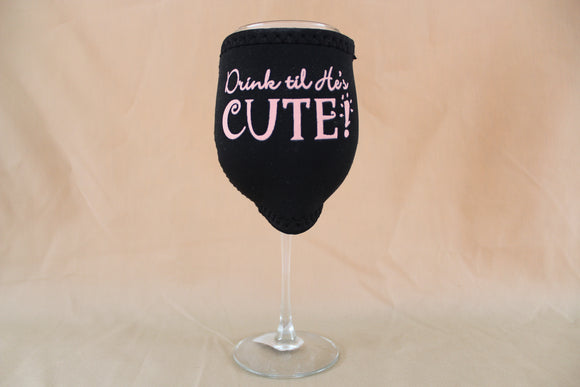W.I.N.O.S. Boxed Wine Glass w/ Insulator - “Drink Til He’s Cute”