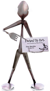 Business Card Holder - Spoon Art Figurine - Forked Up Art