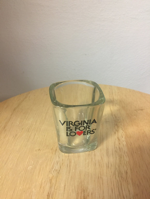 Virginia is for lovers square shot glass