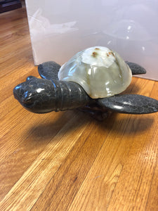 Jumbo Marble Turtle w/ stand by Turtleman Foundation